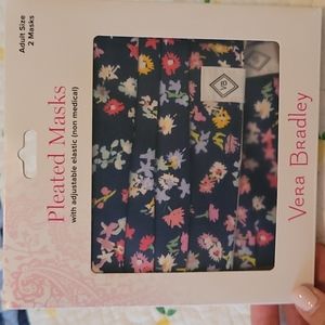 NIB Vera Bradley 2pk Pleated Face Mask